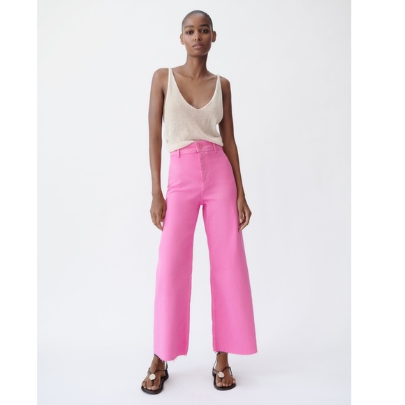 Zara HIGH-WAISTED ZW SAILOR MARINE STRAIGHT JEANS - Picture 4 of 10